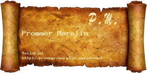 Prommer Morella névjegykártya
